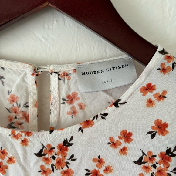 Modern Citizen White Red Floral Cut Out Back Midi Dress Size Large - Picture 4 of 7